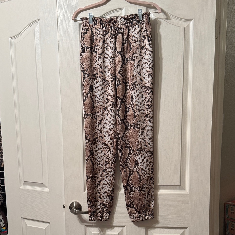 Snake Print Jogger Pants
